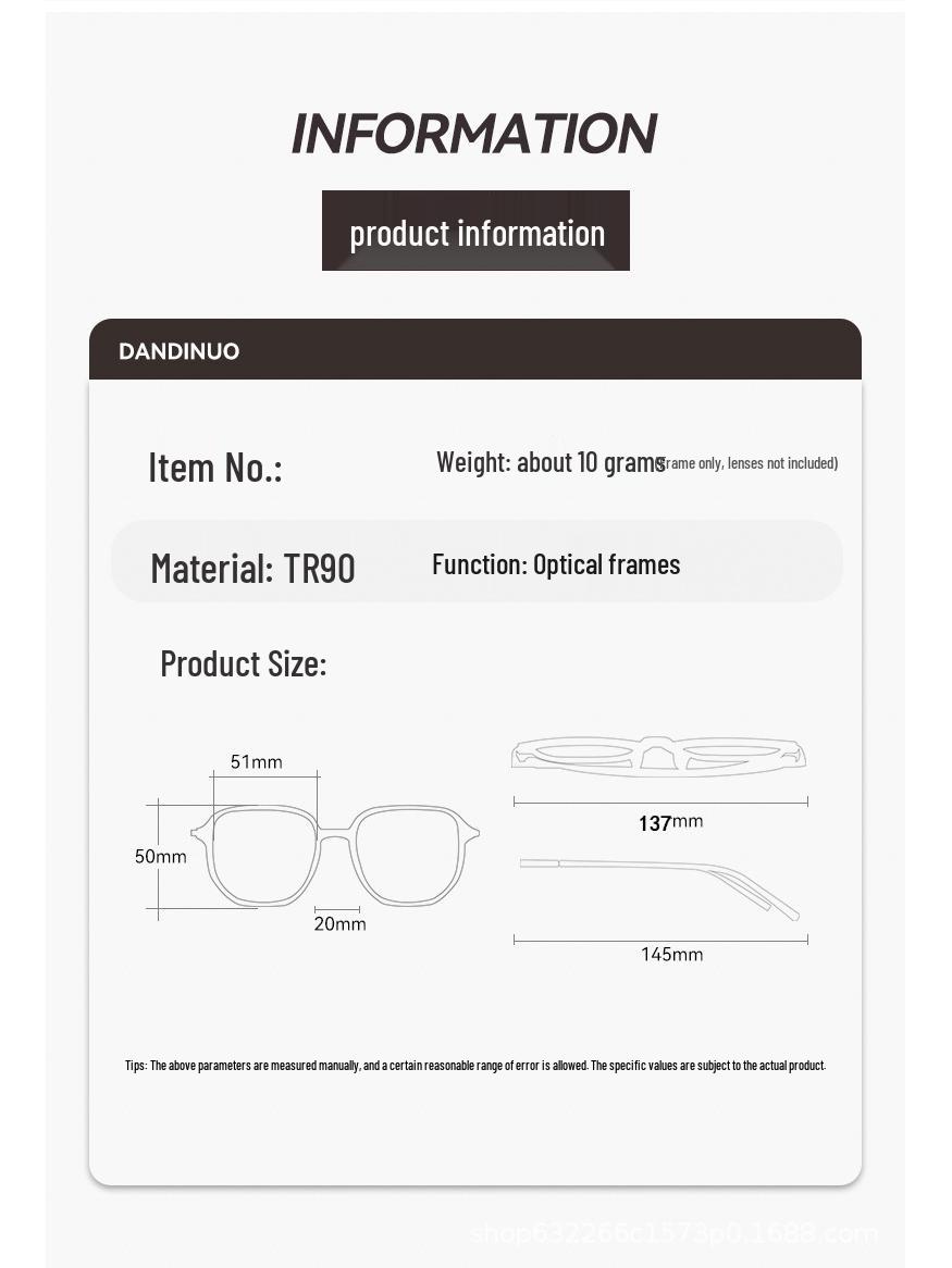 

Jinghe TR90 Ultralight Women s Optical Frame with Anti-Blue Light Prescription Glasses 1308 Bright Black