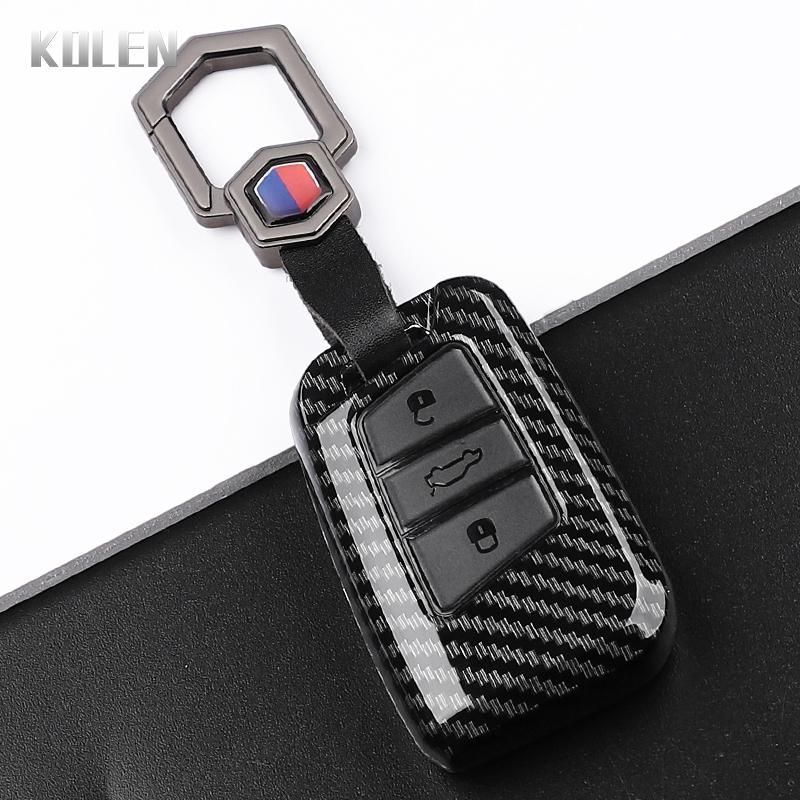 Abs Carbon Fiber Style Car Key Case Cover For Vw Volkswagen Magotan Gte Passat B6 B7 B8 Cc Arteon Skoda Fabia Superb A7 Kodiaq