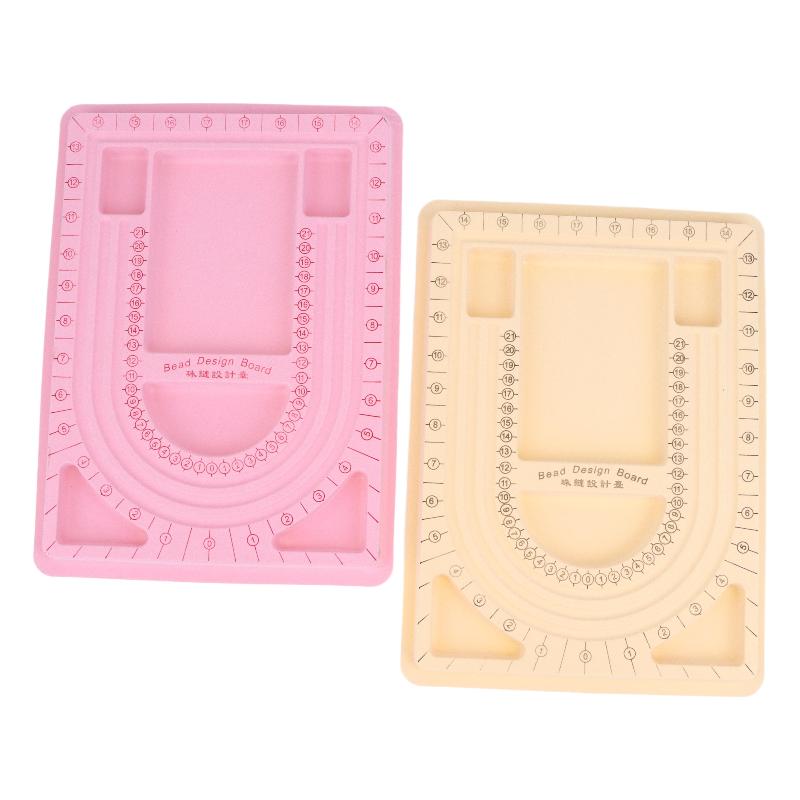 U Shape Bead Design Board Smooth Edge with Clear Scale DIY Jewelry Measuring Tray for Beading Party Group Craft Activities