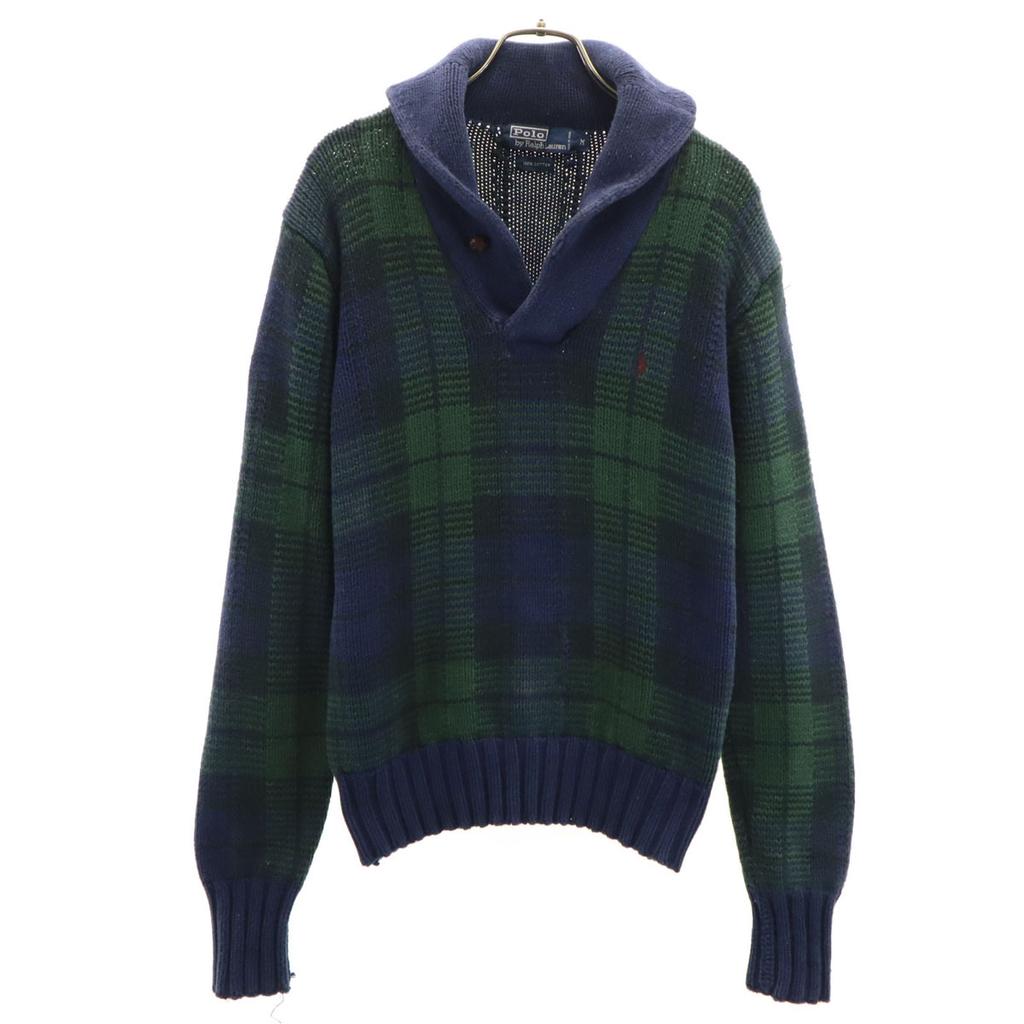 Polo by Ralph Lauren Long sleeve knit Polo shirt M Navy system Men's Used