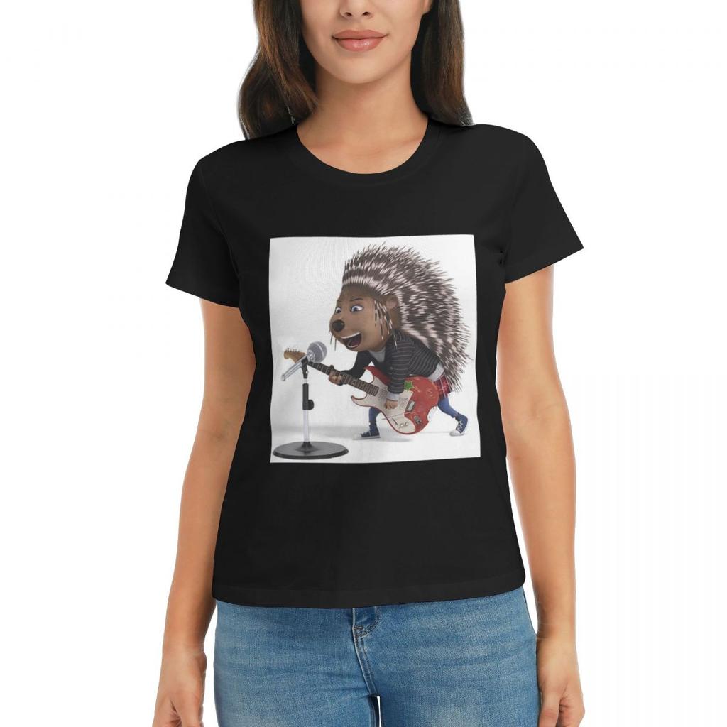Women TShirt Ash Sing Movie Summer Short Sleeve Tees Crew Neck Cotton T Shirts Clothes Tops Streetwear