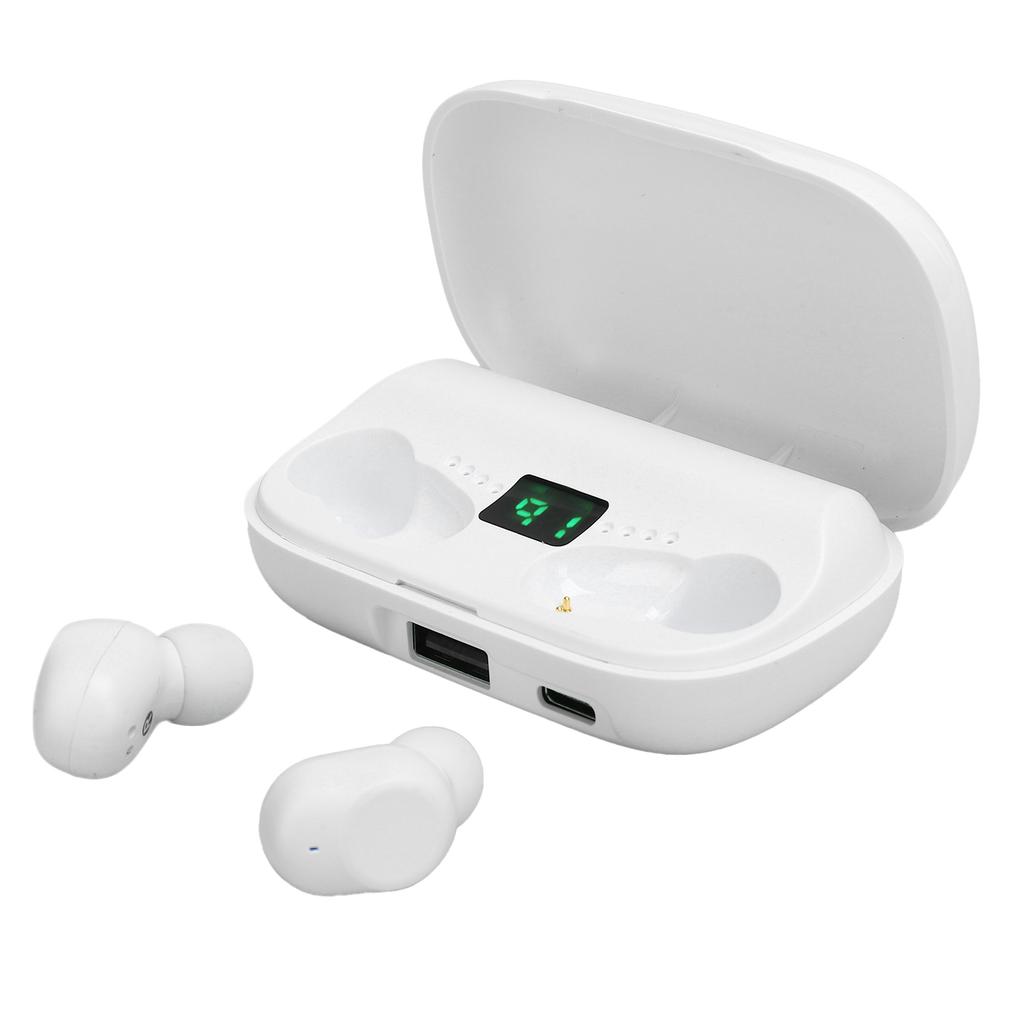 CV‑10 TWS Drahtloses Binaurales Stereo-Bluetooth-Headset HiFi-Kopfhörer Ohrhörer für Musik SportWeiß