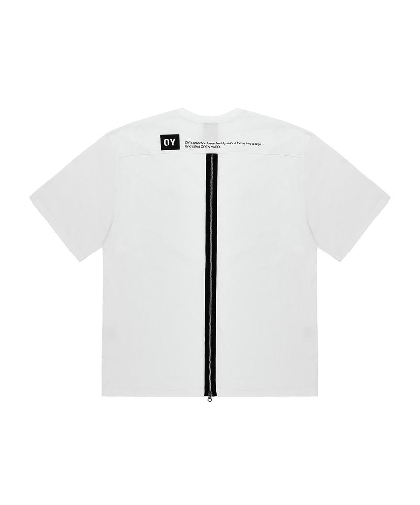 Opeunyadeu(Owai) Back Metal Zipper Logo T-White