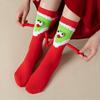 Christmas Elf Pattern Socks Fun Cute Hand-Holding Mid-Calf Socks Comfortable Breathable