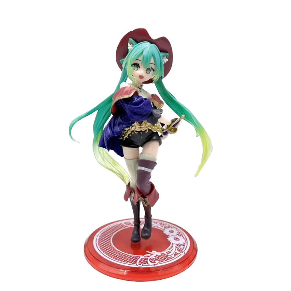 New Hatsune Miku Anime Figure Wonderland Pvc Model Action Toy Thumbelina Ver. Desktop Decoration Dolls Ornaments Collection Gif