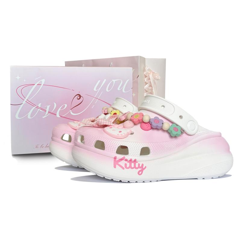 

Crocs Crush Clog Клоги в форме сердца Китти Унисекс Розовый Белый 39-40 розовый