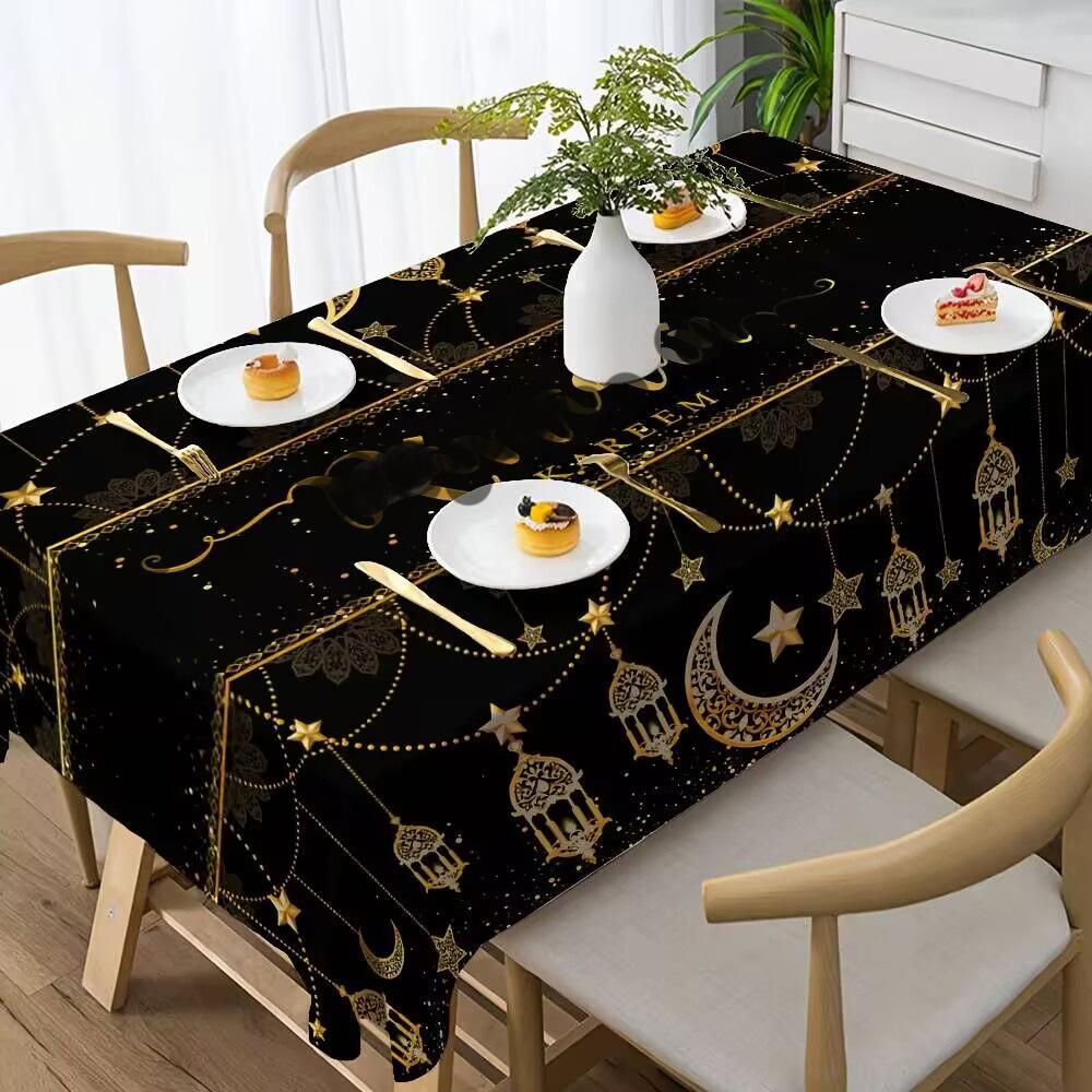 Mystic Moon Festival Table Cover - Ethnic Printed Decor for Dining, Party, and Home Holiday Tablecloth Wrinkle-Resistant