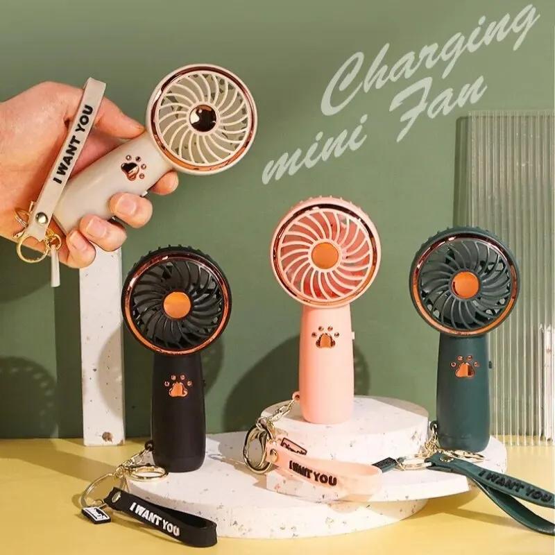 Fan Summer Mini USB Charging Small Fan Cute Cartoon Portable Handheld Fan Fan Portable Rechargeable Stroller Fan Ac Portable Fan