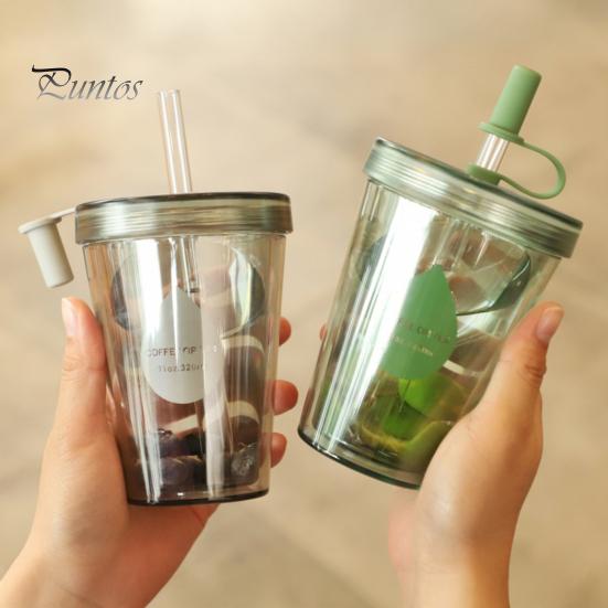 Insulated Style Water Bottle for School Drinking Straw Cup, Portable Leak-proof PC Bottle, Durable Reusable Cup Milk Tea Anti-fall Students And Office