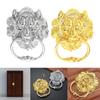DRELD 155mm Stort Lejonhuvud Hängande Ring Möbelhandtag Ljus Krom Trästol Soffa Dörrhandtag Knopp Retro Stil Silver Guld