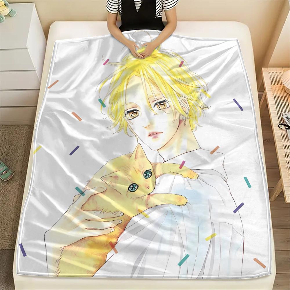 

1PC Honey Lemon Soda Print Flannel Blanket, High quality All Seasons, Home Decor, Warmth and Comfort, Perfect for Christmas Gifts 80cm x 120cm