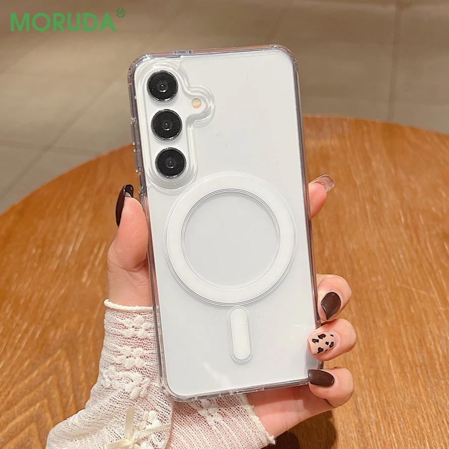 Silicone Magnetic Phone Case For Samsung A17 5G S25 Ulra A56 A07 A16 A55 A54 A15 A36 A35 A26 A25 A06 S24 FE S23 S22 Funda Cover Galaxy S22 5G чистый