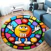 M&M's Round Area Rug,Carpet Rug for Living Room Bedroom Sofa Playroom Decor,Non-slip Floor Mat