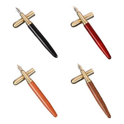 Vintage Piston-Filled Fountain Pen Business Pen Rotate To Refill 0.5mm Fine Nib Gift Calligraphy Pen for Kid Beginner