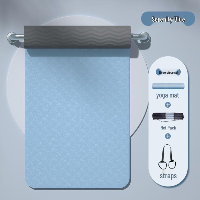 10mm Thick Non-Slip TPE Yoga & Fitness Mat for Sound Insulation & Shock Absorption