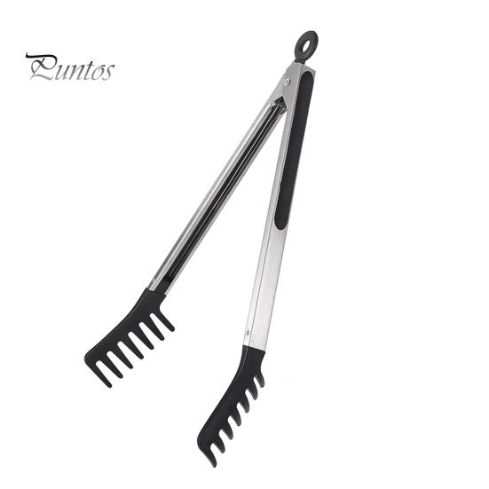 

Щипцы для лапши из нержавеющей стали с нескользящей ручкой, многофункциональные щипцы для еды, утварь для приготовления пищи на открытом воздухе для гриля и жарки пасты 9inch чёрный