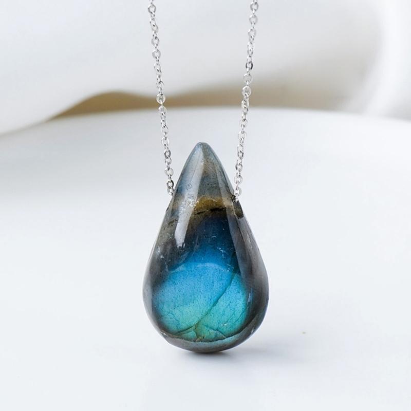 Pendant Necklace Water Drop Shape Moonstone Necklace Women Necklace Moonstone Material Jewelry Gift for Women Girls