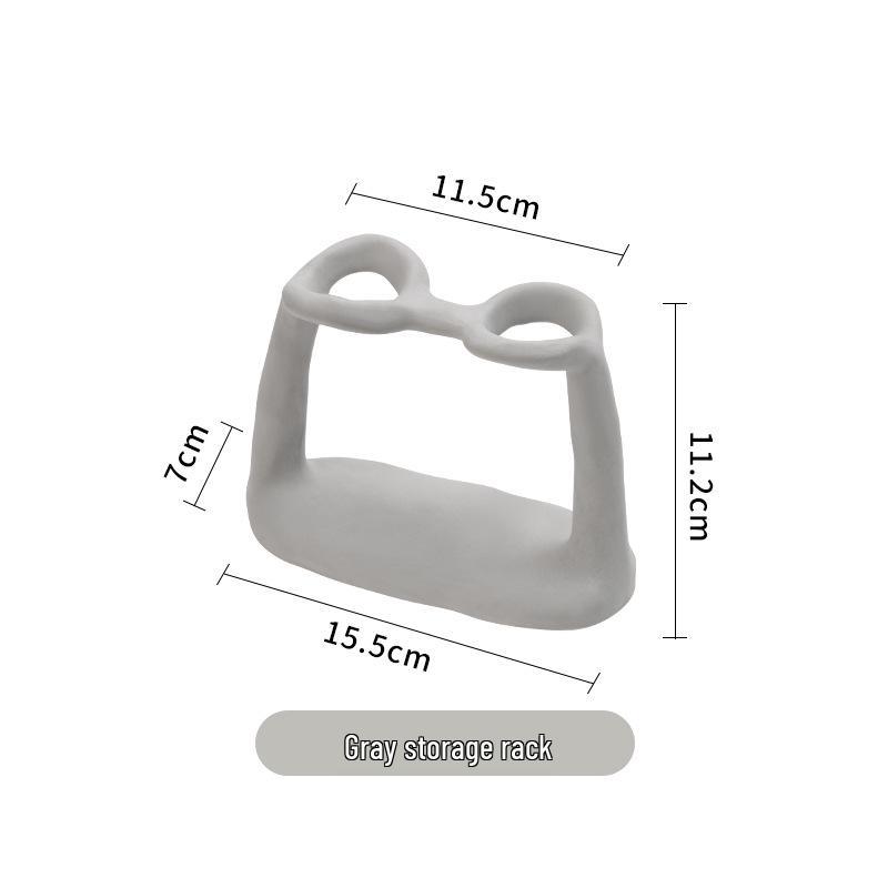 Nordic-Style Ceramic Candlestick & Makeup Brush Holder - Cute, Simple, Hand-Poked Design for Decoration.