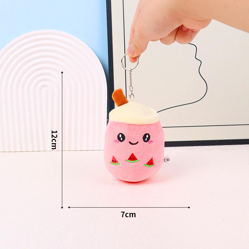 Fruit Bubble Tea Plush Keychain - Cute Gift Doll for Claw Machines & Weddings