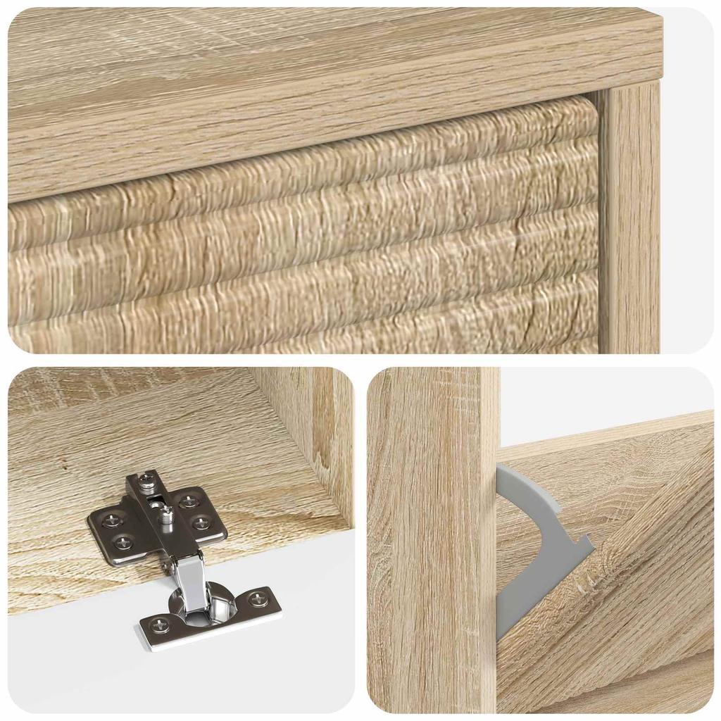 Shoe Cabinet HAARLEM 78 X 24 X 103 Cm Engineered Wood
