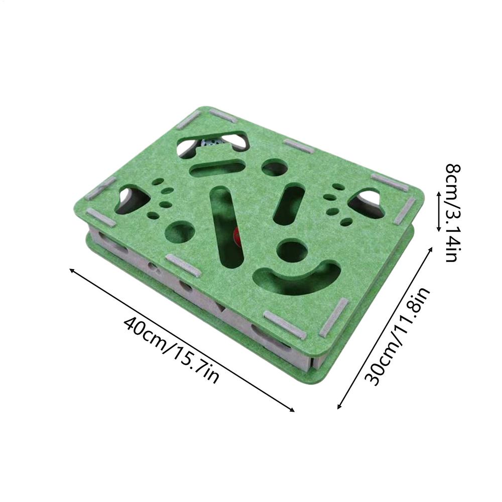 

Cat Scratch Puzzle Box Silent Trimmer Interactive With 2 Bell Balls Felt Cat Scratch Puzzle For Kitten Dog Small Medium Large зелёный