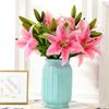Simulated Lily Single Touch Film 3 Head Lily 1 Flower 2 Buds Home Wedding