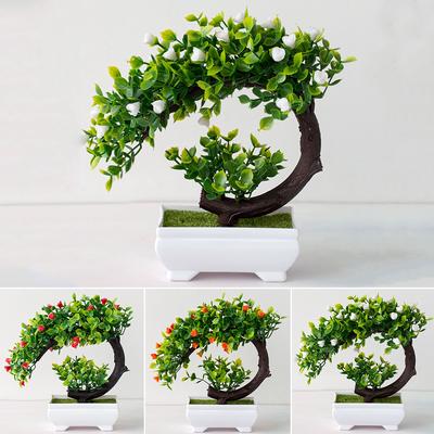 Sztuczne Sztuczne Kwiaty Rośliny Bonsai W Doniczce Na Zewnątrz Domu Ogród Dekoracji Biurka