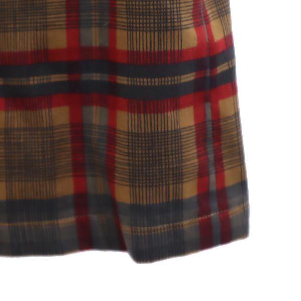 Givenchy Old Check Pattern Long Sleeve Half Button Shirt 9 Brown Women Used