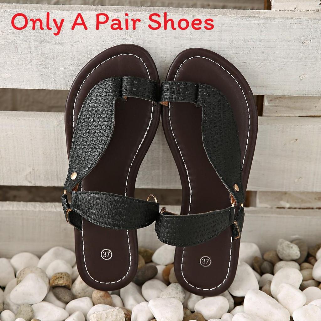 Summer Ladies Flat Slide Sandals With Pu Upper For Daily Wear