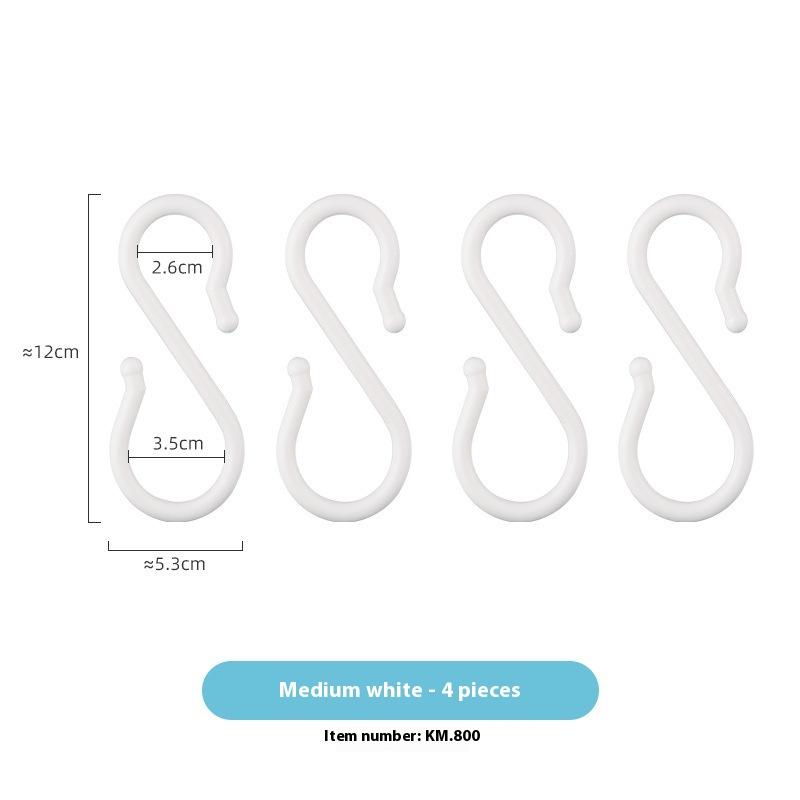 8Pcs S-Shaped Door Behind Hook Multi-Purpose Kitchen Hooks Wardrobe Clothes Cross Bar Universal Portable Bathroom Plastic Hook