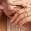 Fashion Geometric Knuckle Rings Set For Women Vintage Crystal Heart Gold Color Rings Girls Party Jewelry Accessories Gifts 2025