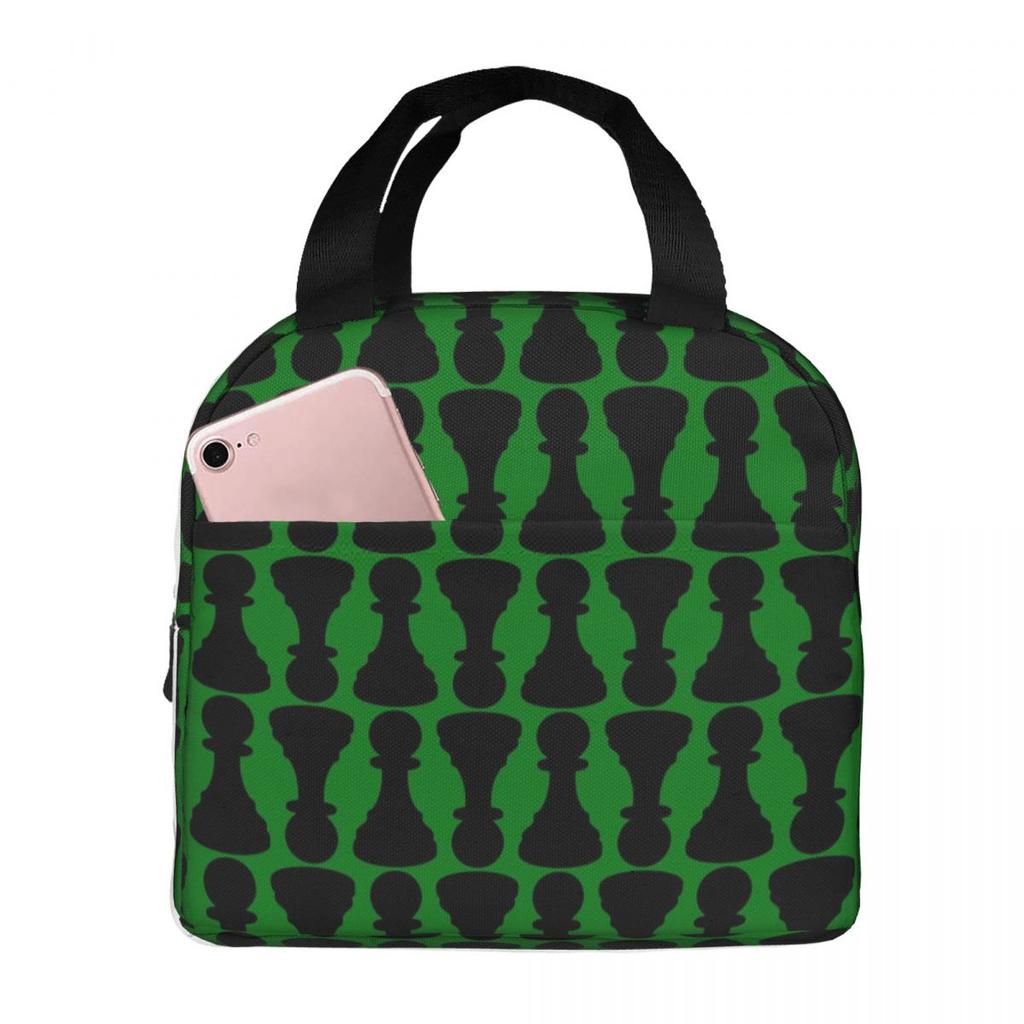 Chess Pieces On Board Chessboard Insulated Lunch Bag for Women Office Cooler Thermal Food Box Tote Portable Lunch Boxes