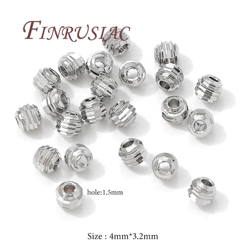 30/60Pcs 18K Gold Plated Spacers Beads For Bracelets Making,Brass Beads For Jewelry,Bead Separators, DIY Jewelry Accessories