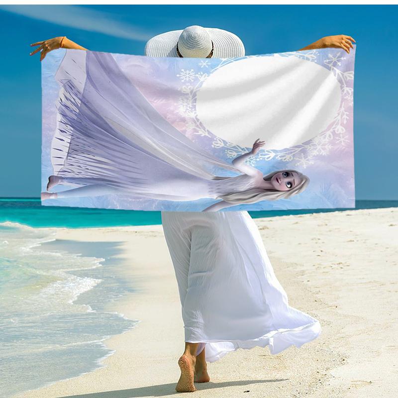 Ultra-Soft Beach Towel with Elsa Theme,Ideal for Pool - Camping, Diving - Perfect Travel Essential, Vibrant Beach Towel.