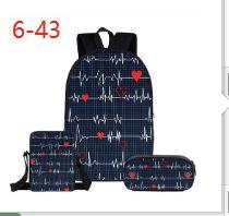 Cartoon African Girl Schoolbag, Primary And Secondary School Backpack, Backpack Three-Piece Set