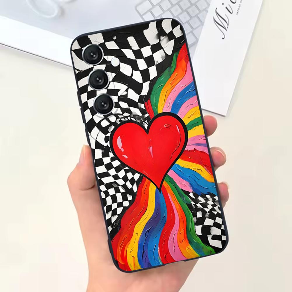 L-Lesbian LGBT Rainbow Pride Phone Case For Samsung Galaxy A13,A21s,A22,A31,A32,A52,A53,A71,A80,Soft Black Shell