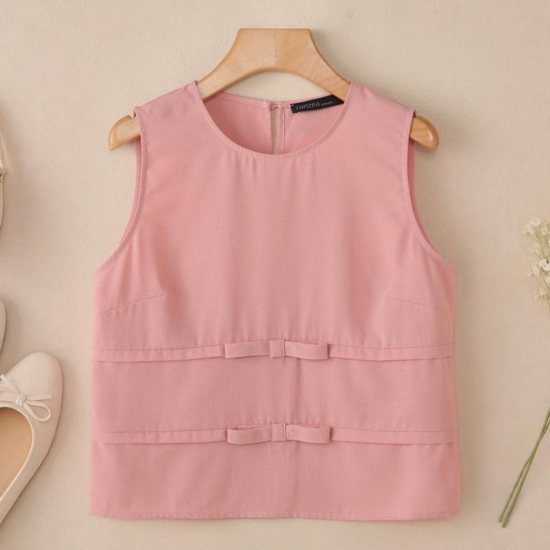 ZANZEA Women Casual Round Neck Solid Color Sleeveless Tank Tops