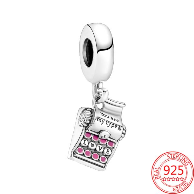 New 925 Sterling Silver Gold Padlock & Key Dangle Charm Fit  Original  Silver Bracelet Beads for Women Fine Jewelry Gift
