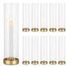Romadedi Glass for Candlestick - 2 Pcs Clear Small Tapered Candle Holder Dec