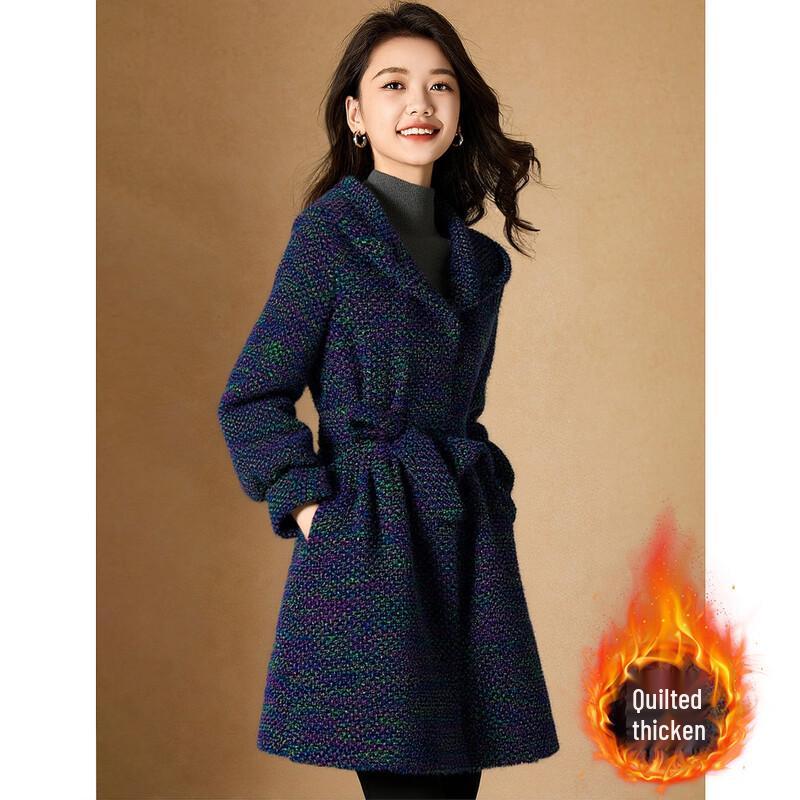 

Women s Elegant Hooded Padded Winter Coat with Tie-Waist 3XL