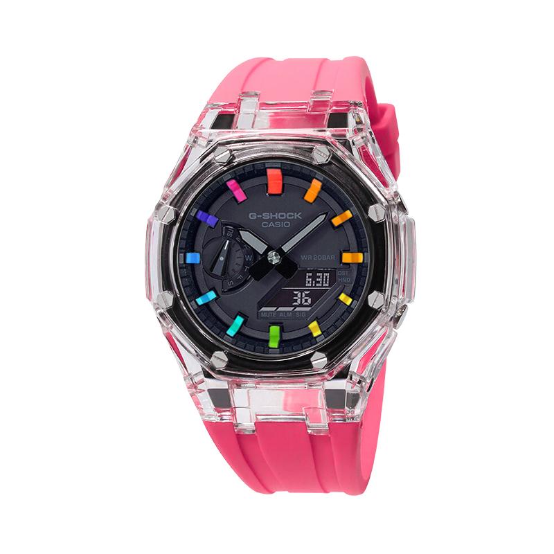 Casio Unisex Liquid Crystal/Analog Dual Display Series Black Watch GA-2100-1A1(Watch4--)