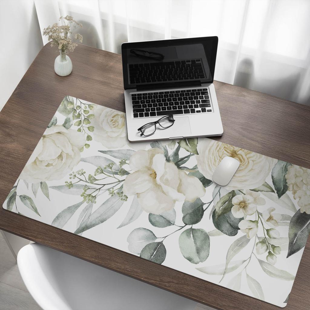 Non-slip Desk Mat with Floral Pattern Vintage Graphics 120X60 Cm