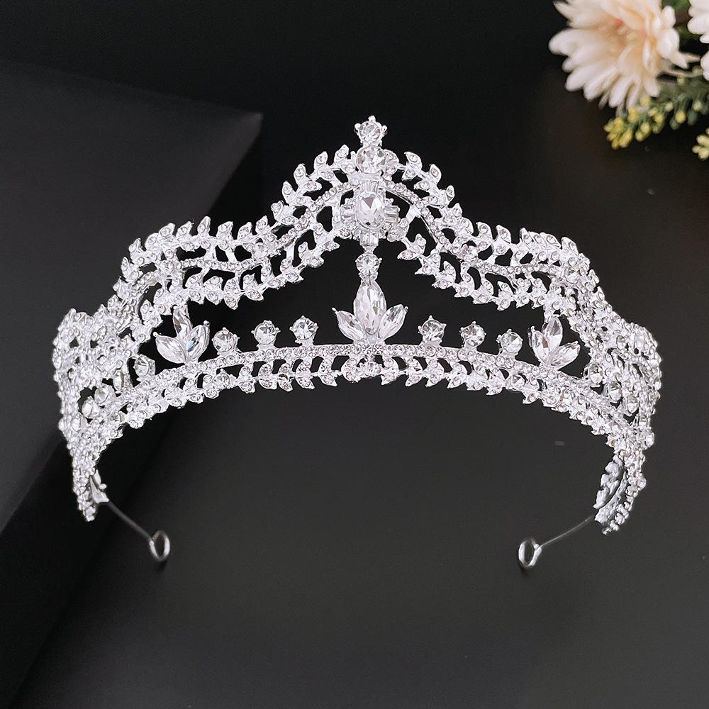 Nowa Korona Ślubna Suknia Ślubna Koreańskie Nakrycie Głowy Cyrkonie Królowa Majestatyczna Korona Akcesoria do Sukni Korona