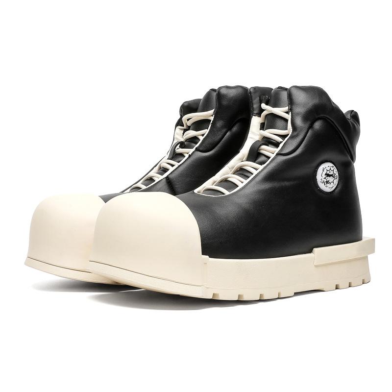 Mickey Big Head High-top Shoes Platform-soled Heightening Martin Boots Niche American High Street Wind Board Shoes Couple Bread Shoes