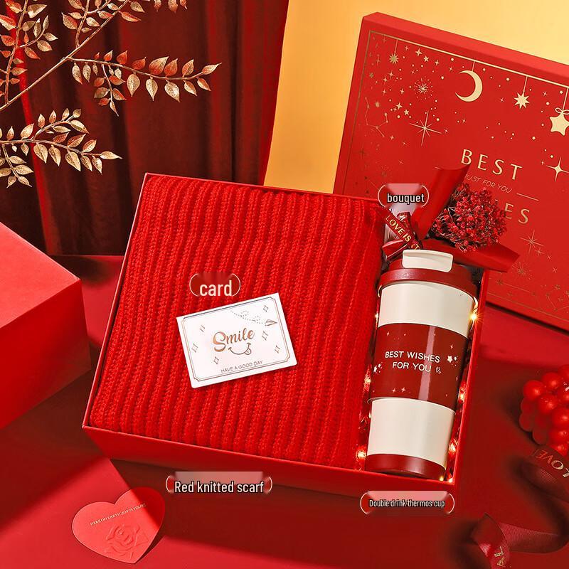 Christmas Winter Gift Set with Thermos and Scarf 20 Thermos + Scarf