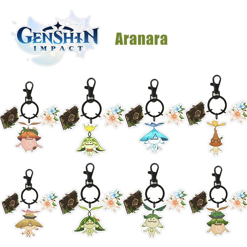 Genshin Impact Aranara Acrylic Keychain Fashionable Double Sided Printing Cartoon Character Keyring Bag Pendant