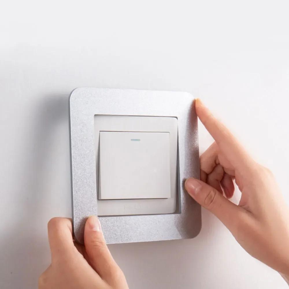 1pc 8.6X8.6cm/7.5X12cm Simple Living Room Decor Home Decoration Switch Stickers Wall Sticker Switch Protective Sticker