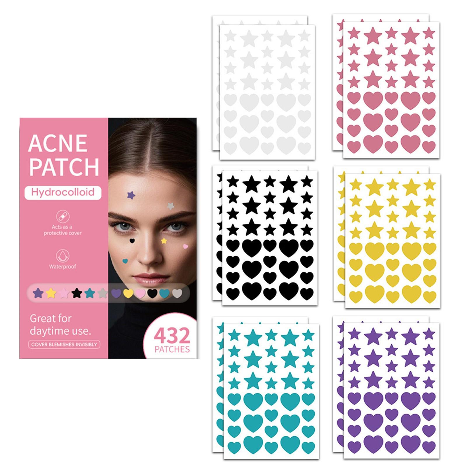 

Пластыри от прыщей большой емкости, симпатичные покрытия от прыщей, гидроколлоидные пластыри от прыщей с гиалуроновой кислотой 432 шт. One Size розовый