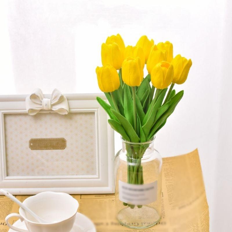 1/3/5PCS Artificial Flowers Real Touch Tulip Scrapbooking Vase Home Decor Wedding Garden Mother's Day Bouquets