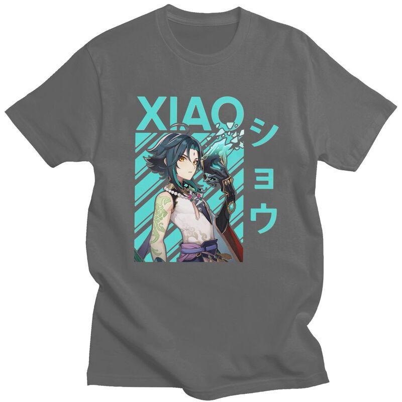 T-shirt Classiche Personalizzate Xiao Genshin Impact Manga Uomo Manica Corta Streetwear T-shirt 100% Cotone T-shirt Oversize Merch